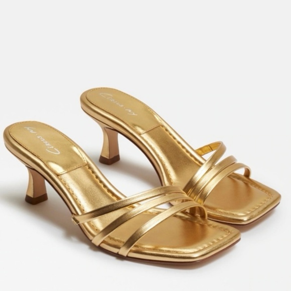 Circus NY by Sam Edelman Cecily Kitten Heel Slide Metallic Gold US9.5/UK40.5